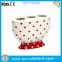 Red Dotted Decorative Toothbrush Holder